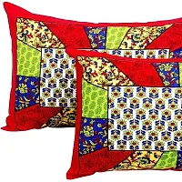 Comfortable Multicoloured Cotton Printed 1 Bedsheet + 2 Pillowcovers-thumb2