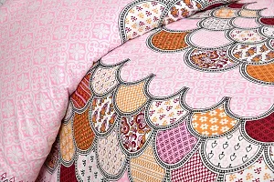 Comfortable Pink Cotton Printed 1 Bedsheet + 2 Pillowcovers-thumb3