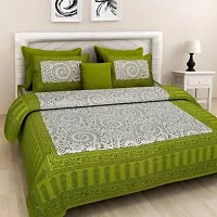 Comfortable Multicoloured Cotton Printed 1 Bedsheet + 2 Pillowcovers-thumb1