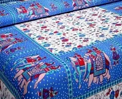 Comfortable Multicoloured Cotton Printed 1 Bedsheet + 2 Pillowcovers-thumb1