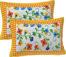 Comfortable Multicoloured Cotton Printed 1 Bedsheet + 2 Pillowcovers-thumb3