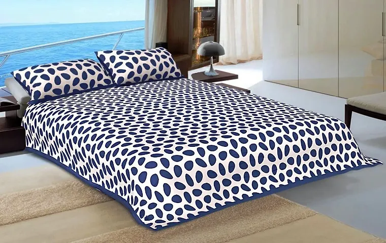 Printed Cotton Double Bedsheet with 2 Pillow Cover