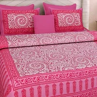 Comfortable Multicoloured Cotton Printed 1 Bedsheet + 2 Pillowcovers-thumb1