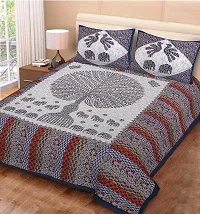 Stylish Grey Cotton Printed 1 Bedsheet 2 Pillowcovers For Double Bed-thumb2