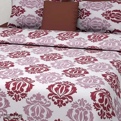 Comfortable Multicoloured Cotton Printed 1 Bedsheet + 2 Pillowcovers-thumb2