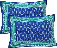 Comfortable Multicoloured Cotton Printed 1 Bedsheet + 2 Pillowcovers-thumb3