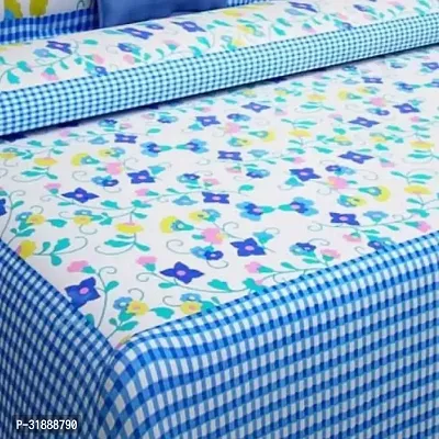 Comfortable Multicoloured Cotton Printed 1 Bedsheet + 2 Pillowcovers-thumb2