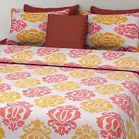 Comfortable Multicoloured Cotton Printed 1 Bedsheet + 2 Pillowcovers-thumb1