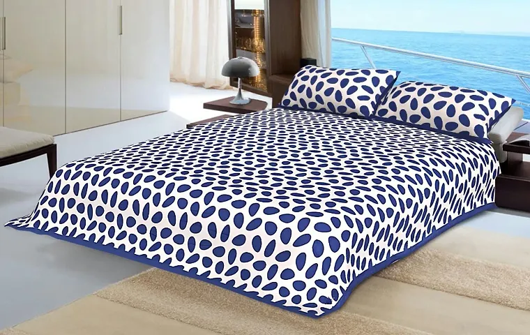 Printed Cotton Double Bedsheet with 2 Pillow Cover