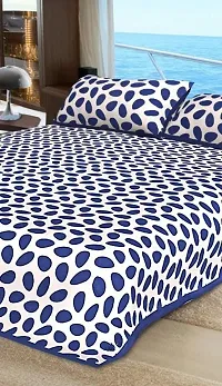 Comfortable Multicoloured Cotton Printed 1 Bedsheet + 2 Pillowcovers-thumb1