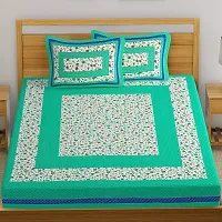 Comfortable Multicoloured Cotton Printed 1 Bedsheet + 2 Pillowcovers-thumb1