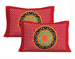 Comfortable Multicoloured Cotton Printed 1 Bedsheet + 2 Pillowcovers-thumb2