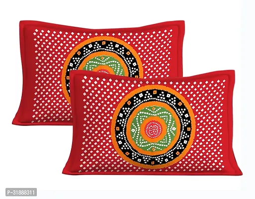 Comfortable Multicoloured Cotton Printed 1 Bedsheet + 2 Pillowcovers-thumb3