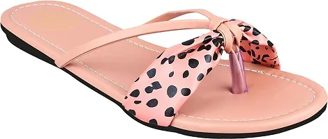Try Me Amazing Design Women's  Girls Single Strap flat Sandals Stylish and Fashionable Stylish Latest  Trending Slide Sandals Casual(Pink)-thumb3