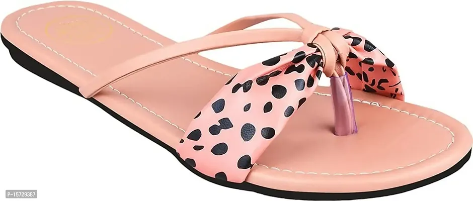 Try Me Amazing Design Women's  Girls Single Strap flat Sandals Stylish and Fashionable Stylish Latest  Trending Slide Sandals Casual(Pink)-thumb4
