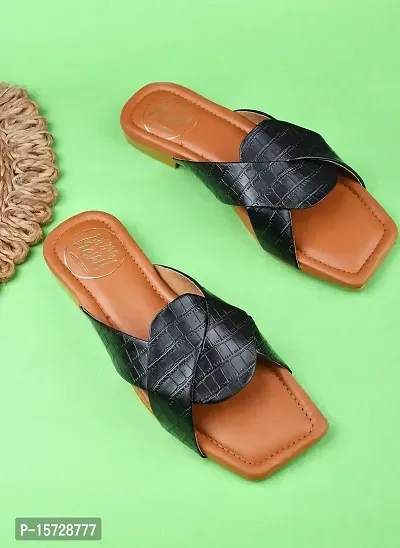 Try Me Stylish comfort Trending Flat Fashion sandal Padded Bottom Slipper-thumb2
