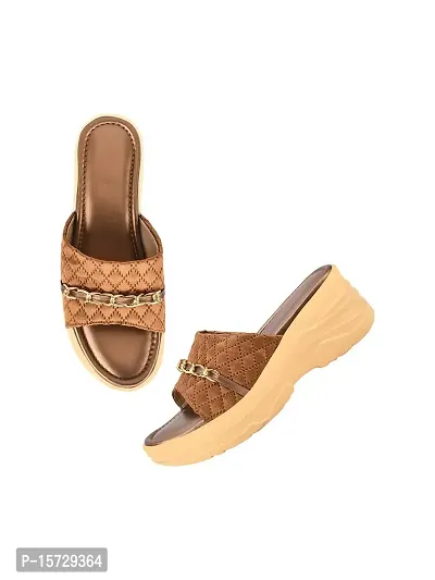 TRYME Fashionable Stylish Ethnic Wedges Heel Sandal For Womens And Girls-thumb0