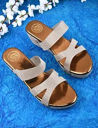 TRYME Fashionable Stylish Ethnic Heel Wedges Sandal Wedges Heel Sandal For Womens And Girls-thumb1