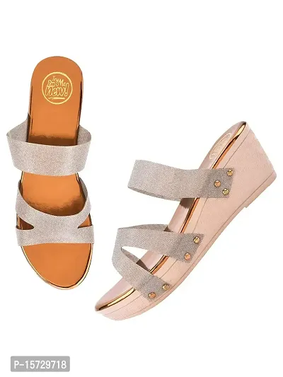 TRYME Fashionable Stylish Ethnic Heel Wedges Sandal Wedges Heel Sandal For Womens And Girls-thumb0