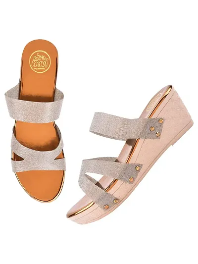 TRYME Fashionable Stylish Ethnic Heel Wedges Sandal Wedges Heel Sandal For Womens And Girls