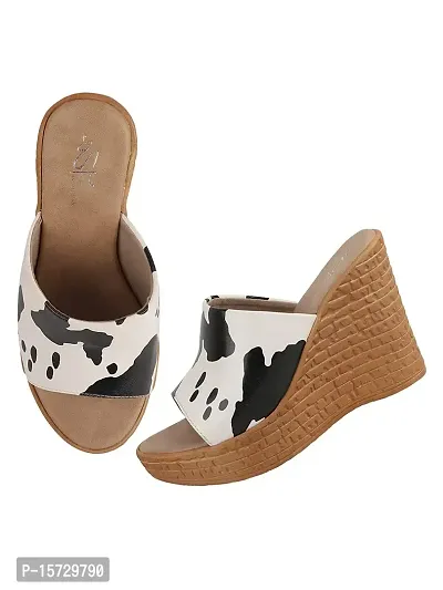 Cow print online wedges