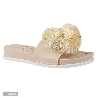 TRYME Fashionable Flower Design Stylish Comfortable Slip-on Flat Sliper/Sandal For Women's And Girls-thumb2