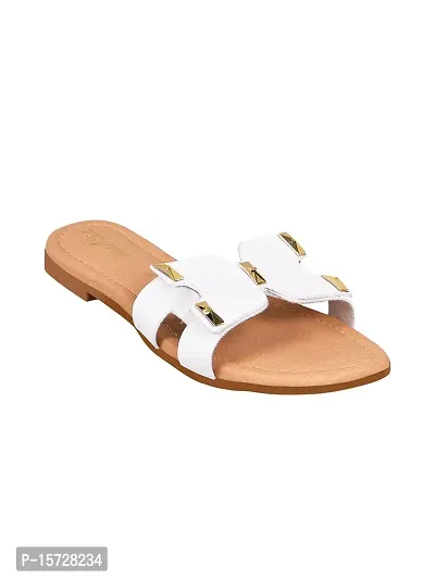 Try Me Women's Fashion Sandal Soft, Comfortable and Stylish Flat Sandals Slipper for Women  Girls-thumb0