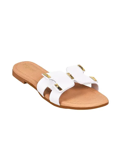 Try Me Women's Fashion Sandal Soft, Comfortable and Stylish Flat Sandals Slipper for Women Girls