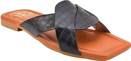 Try Me Stylish comfort Trending Flat Fashion sandal Padded Bottom Slipper-thumb3