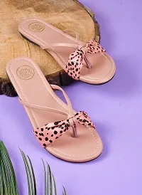 Try Me Amazing Design Women's  Girls Single Strap flat Sandals Stylish and Fashionable Stylish Latest  Trending Slide Sandals Casual(Pink)-thumb1