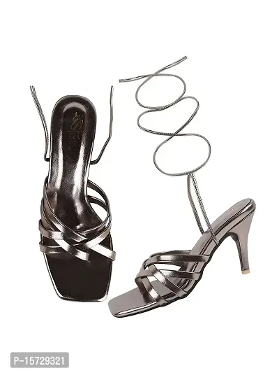 TRYME Stylish Fashionable Ethnic 2 Inch Stiletto Heel Sandal For Women's And Girls-thumb0