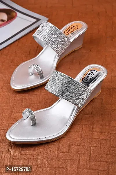 TRYME Fashionable Stylish Ethnic Heel Sandal Wedges Sandal Sandal For Womens And Girls-thumb2