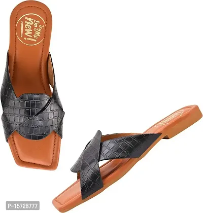 Try Me Stylish comfort Trending Flat Fashion sandal Padded Bottom Slipper-thumb0