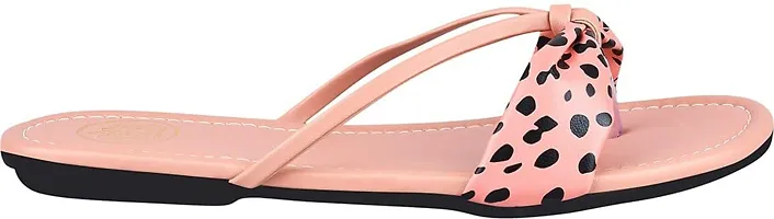 Try Me Amazing Design Women's  Girls Single Strap flat Sandals Stylish and Fashionable Stylish Latest  Trending Slide Sandals Casual(Pink)-thumb4