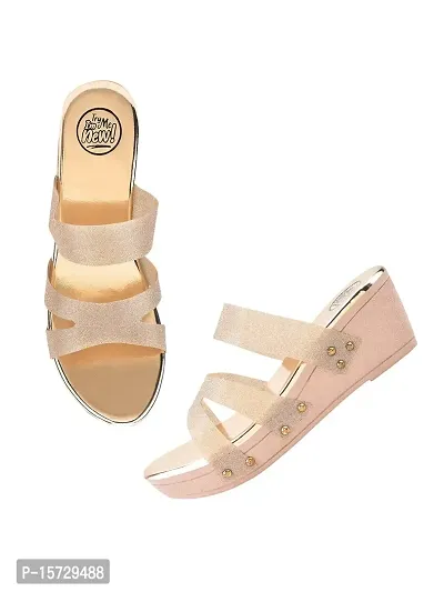 TRYME Fashionable Stylish Ethnic Heel Wedges Sandal Wedges Heel Sandal For Womens And Girls-thumb0