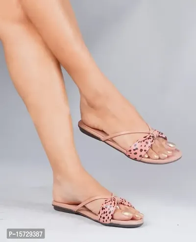 Try Me Amazing Design Women's  Girls Single Strap flat Sandals Stylish and Fashionable Stylish Latest  Trending Slide Sandals Casual(Pink)-thumb3