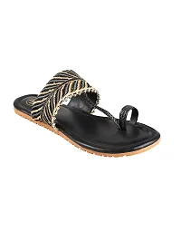 TRYME Comfortable Fashionable Stylish T-Strap Kolapuri Women's And Girls Flat Sandal-thumb4