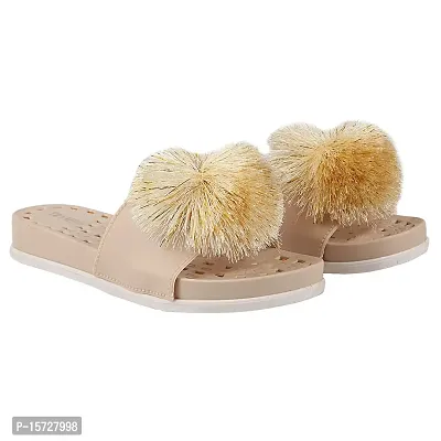 TRYME Fashionable Flower Design Stylish Comfortable Slip-on Flat Sliper/Sandal For Women's And Girls-thumb0