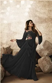 Stunning Georgette Embroidered Maxi Dresses For Women-thumb1