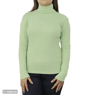 Ayvina Women's Cotton Rib Warm Full Sleeves High Neck/Inner/Sweatshirt/Sweater for Winters