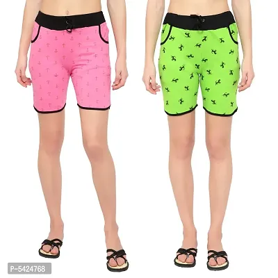 Cotton Shorts For Girls/Women Combo Pack Of 2-thumb0