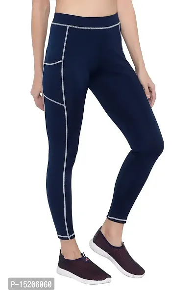 Ayvina Stretchable Gym wear Sports Leggings Ankle Length Workout Tights | Sports Fitness Yoga Track Pants for Girls  Women-thumb0