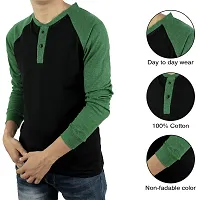 Ayvina Regular fit Solid Men's Henley Neck Full Sleeve Cotton Blend T Shirts Pack of 2 Black-Olive-thumb4