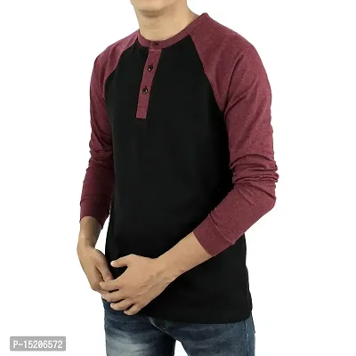 Ayvina Regular fit Solid Men's Henley Neck Full Sleeve Cotton Blend T Shirts
