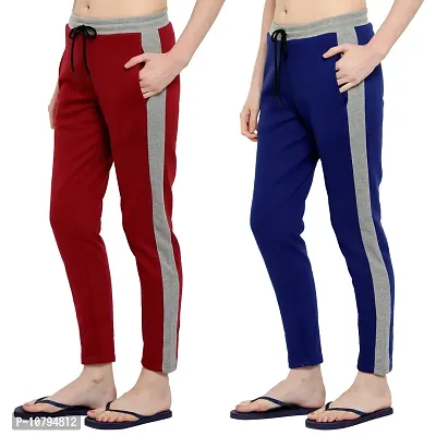 Stylish Multicoloured Cotton Trousers For Men Pack Of 2