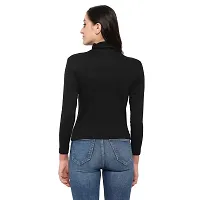 Ayvina Women's Cotton High Neck Slim Fit Top|Stylish Long Sleeve Turtle Neck Cotton Tshirt for Women-thumb2