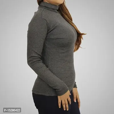 Ayvina Women's Cotton Rib Warm Full Sleeves High Neck/Inner/Sweatshirt/Sweater for Winters-thumb5