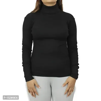 Ayvina Women's Cotton Rib Warm Full Sleeves High Neck/Inner/Sweatshirt/Sweater for Winters-thumb0
