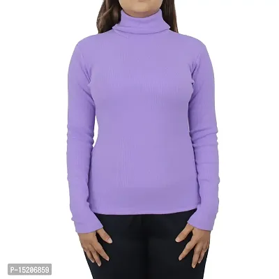 Ayvina Women's Cotton Rib Warm Full Sleeves High Neck/Inner/Sweatshirt/Sweater for Winters