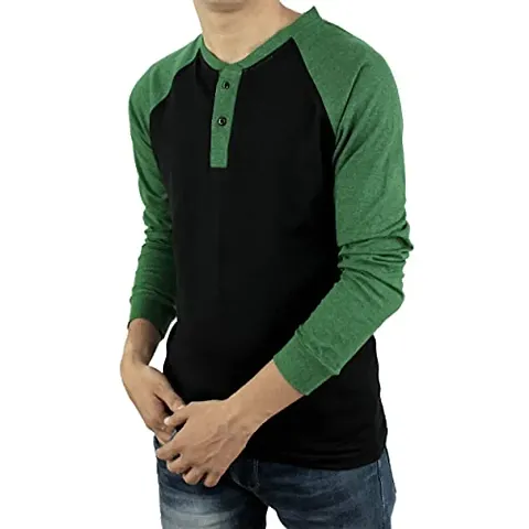 Ayvina Regular fit Solid Men's Henley Neck Full Sleeve Cotton Blend T Shirts